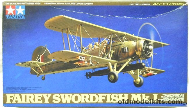 Tamiya 1/48 Fairey Swordfish Mk.I Plus Tamiya Bracing Wire Photoetch Set - 825th Sq Lt Commander E. Esmonde / Bismarck Attack Lt. AWD Beale / 823rd Sq, 61068 plastic model kit